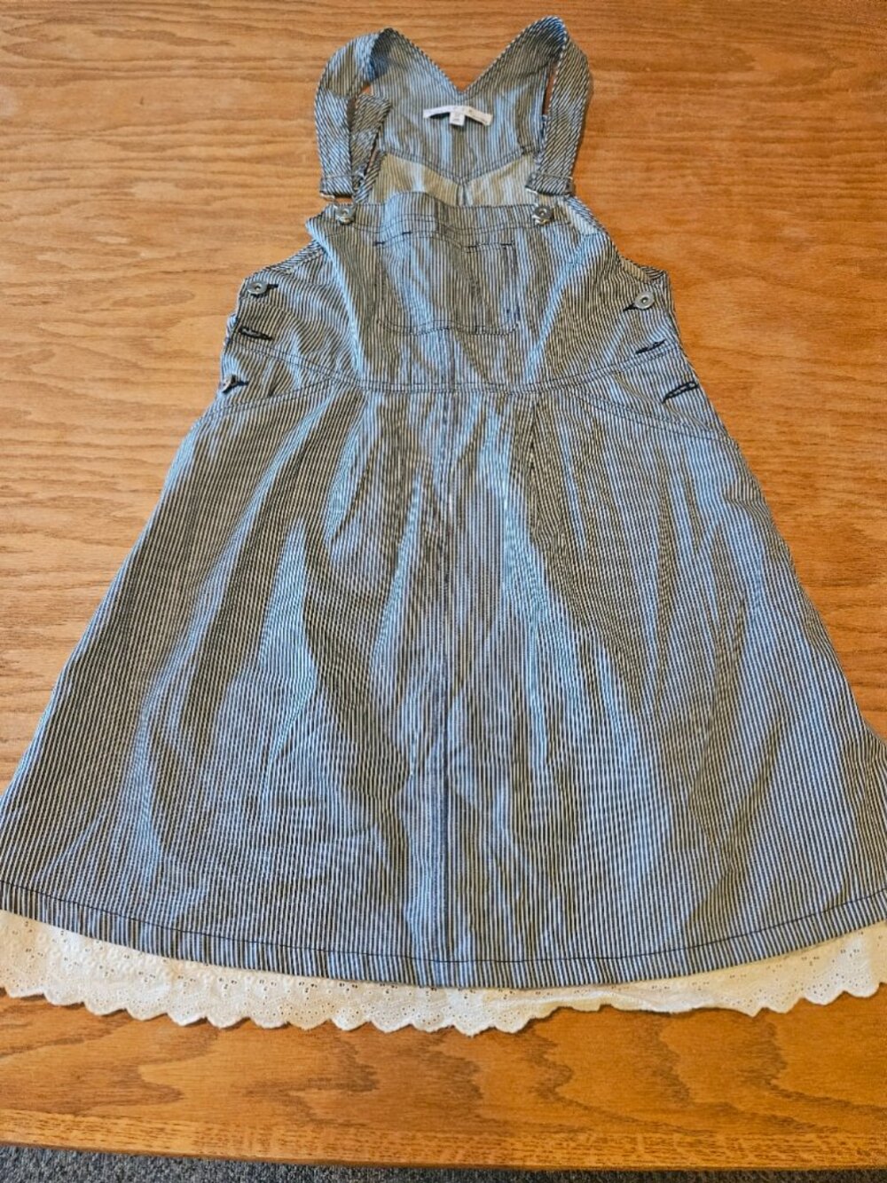 Man Repeller overall mini dress with eyelet bottom size Medium